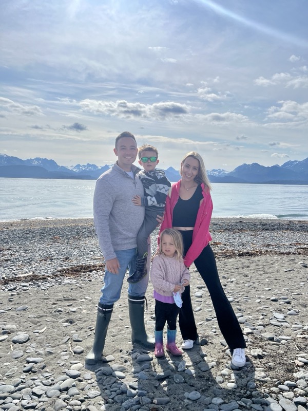 Dr. Andrew Beck and Family hiking in Alaska